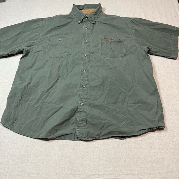 Carhartt Shirt Men's 2XL Green Heavyweight Short Sleeve Cotton Workwear S133MOS - Picture 1 of 7